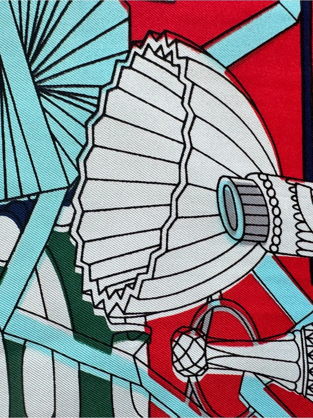 Designer-style Blue & Red 90CM Silk Scarf